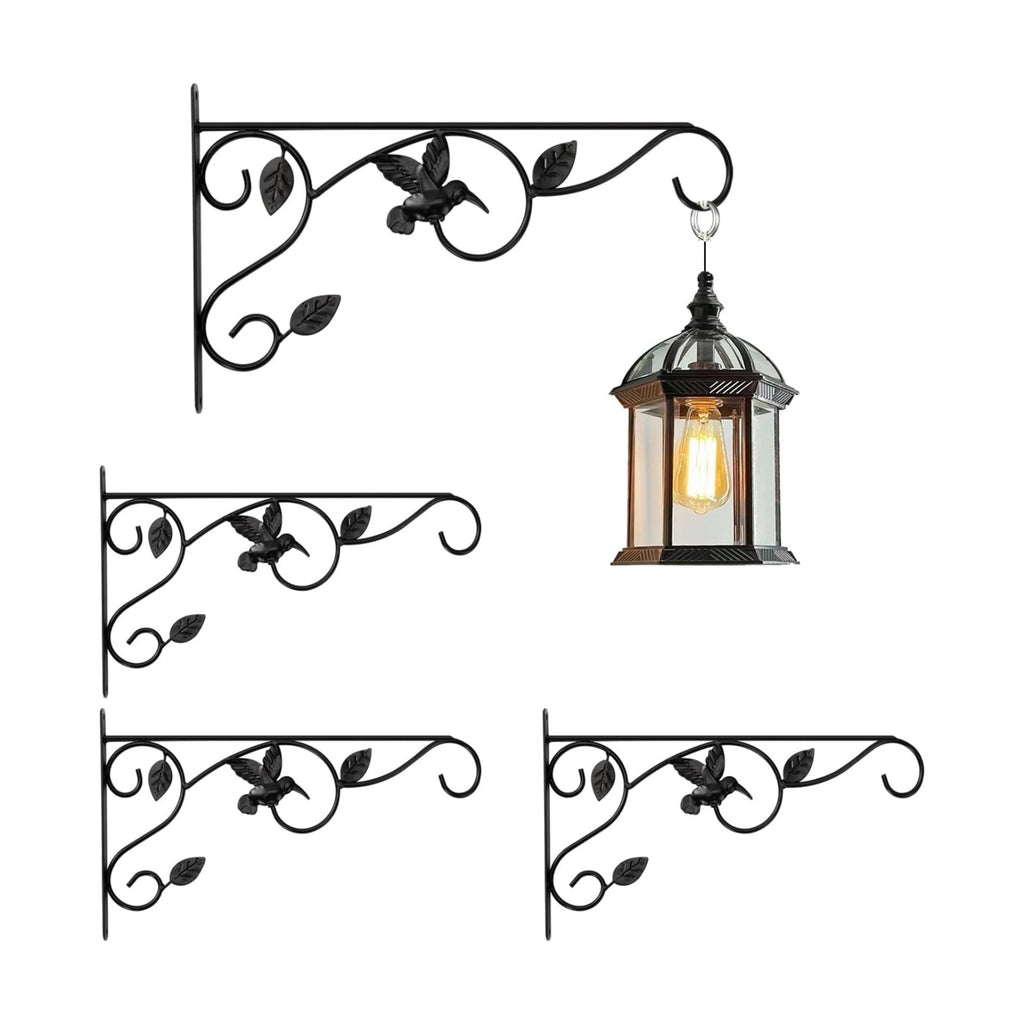 Elegant Bird Pattern Wall Hooks - Metal Plant Hangers for Indoor & Outdoor - Rust-Resistant Bracket for Plants