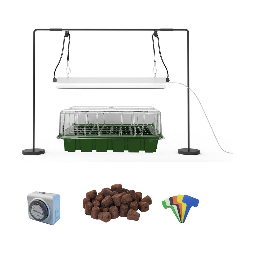Seedling Starter Kit,40-Cell Seed Starter Tray with Huminity Domes 20,5'', Grow Light for Seed Starting, Natural White