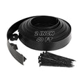 No Dig Landscape Edging 2 Inch x 40 FT, Heavy Duty Flexible Plastic Garden Border with 50 Spiral Spikes, Lawn Edging