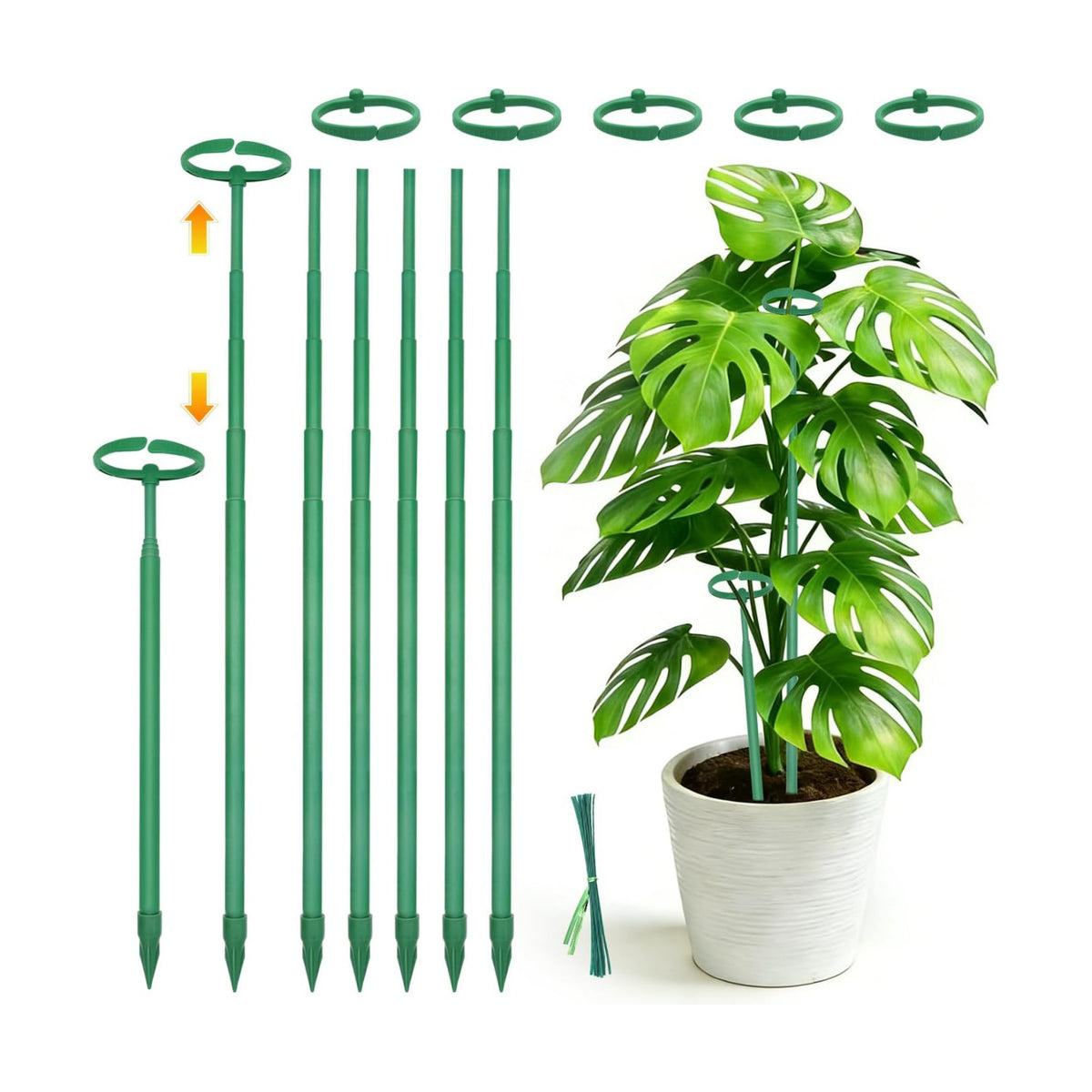 Telescoping Monstera Plant Stakes, 12.5-48.4IN Indoor Plant Support- 7Pack