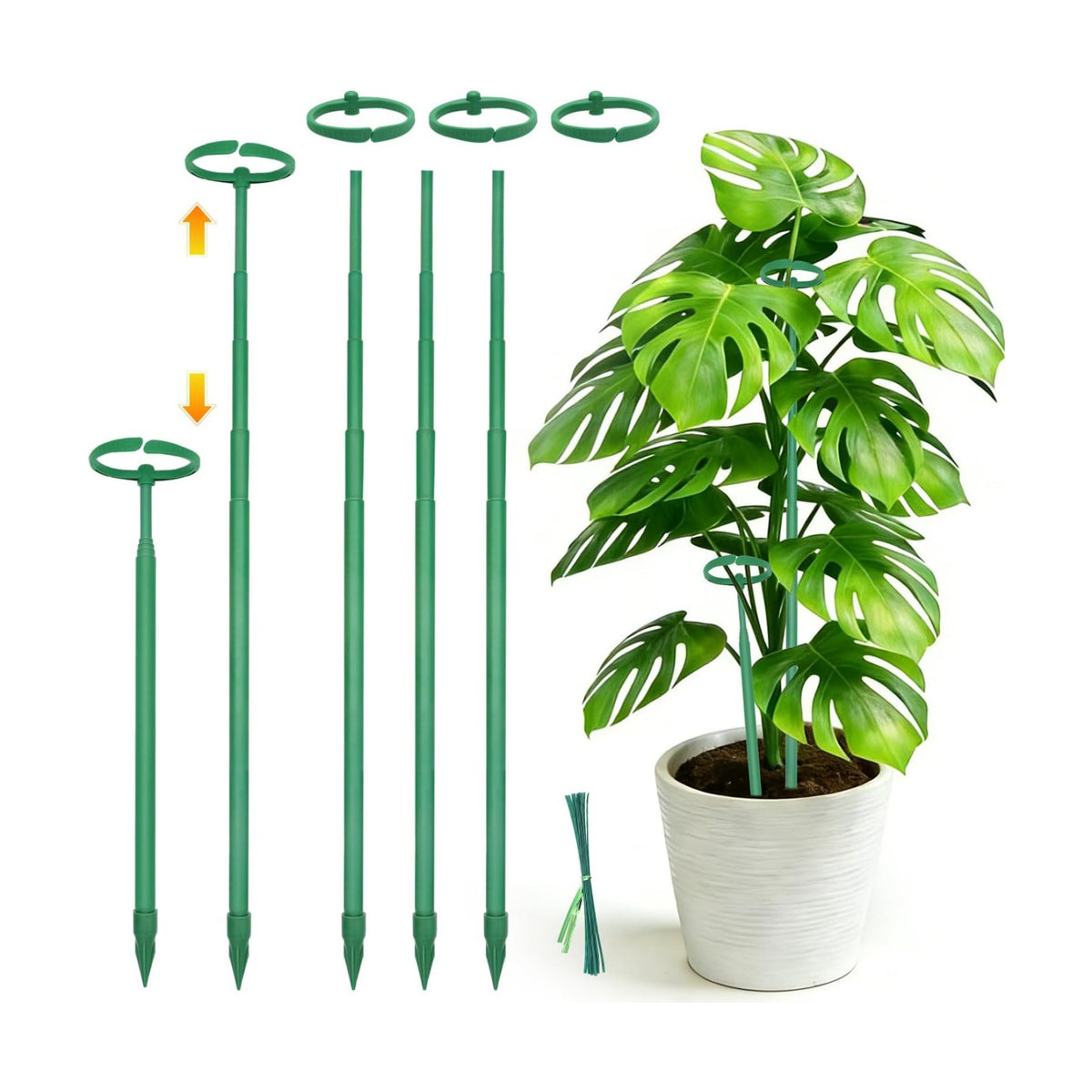 Telescoping Monstera Plant Stakes, 12.5-48.4IN Indoor Plant Support- 5Pack
