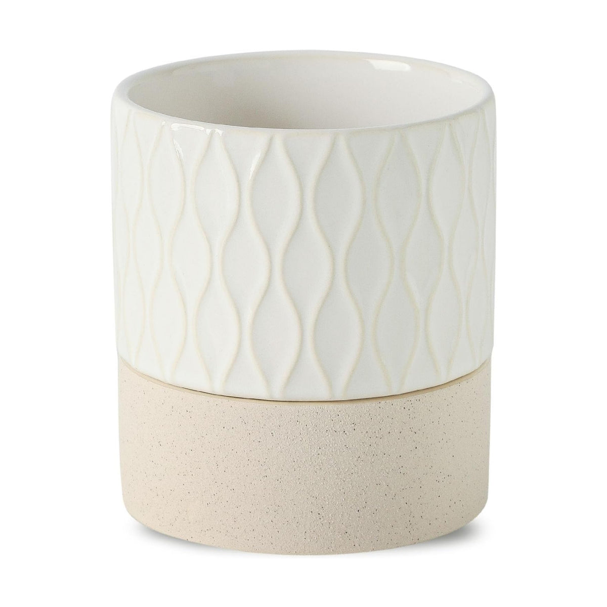 Nihow Ceramic Self Watering Plant Pot for Indoor Plants, 6 Inch,Cream White