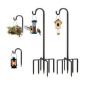 2 Pack 92 Inch Adjustable Metal Shepherd Hooks for Bird Feeder Outdoor | Heavy Duty Bird Feeder Hanger with 7 Prongs