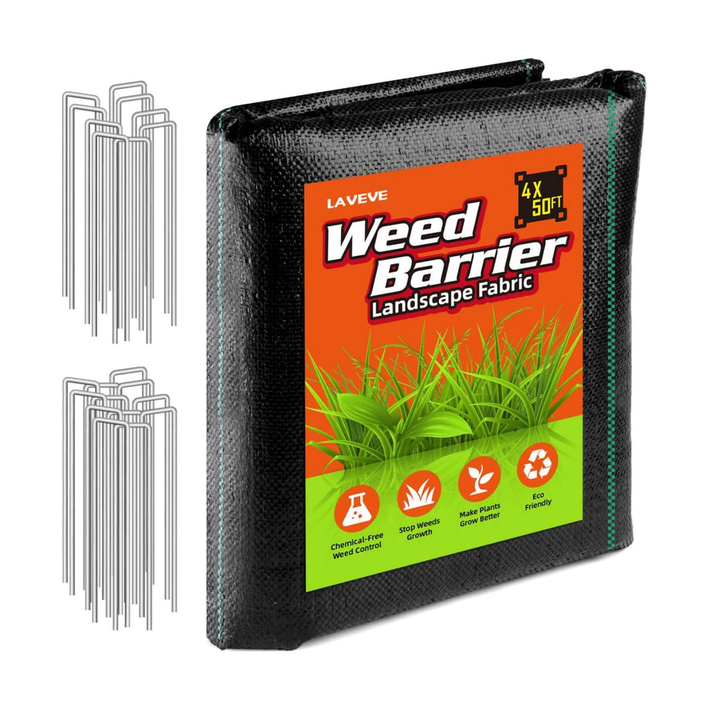 LAVEVE Heavy Duty Weed Barrier Landscape Fabric 4FT x 50FT