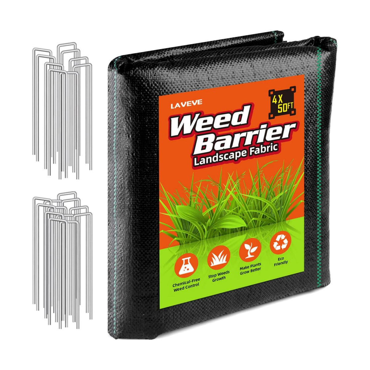 LAVEVE Heavy Duty Weed Barrier Landscape Fabric 4FT x 50FT