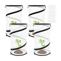 Hoypeyfiy 4 Pcs Pop Up Insect & Bird Barrier Plant Cover Net, 24"x12" Round Foldable Mesh Protector, Garden Cage Guard