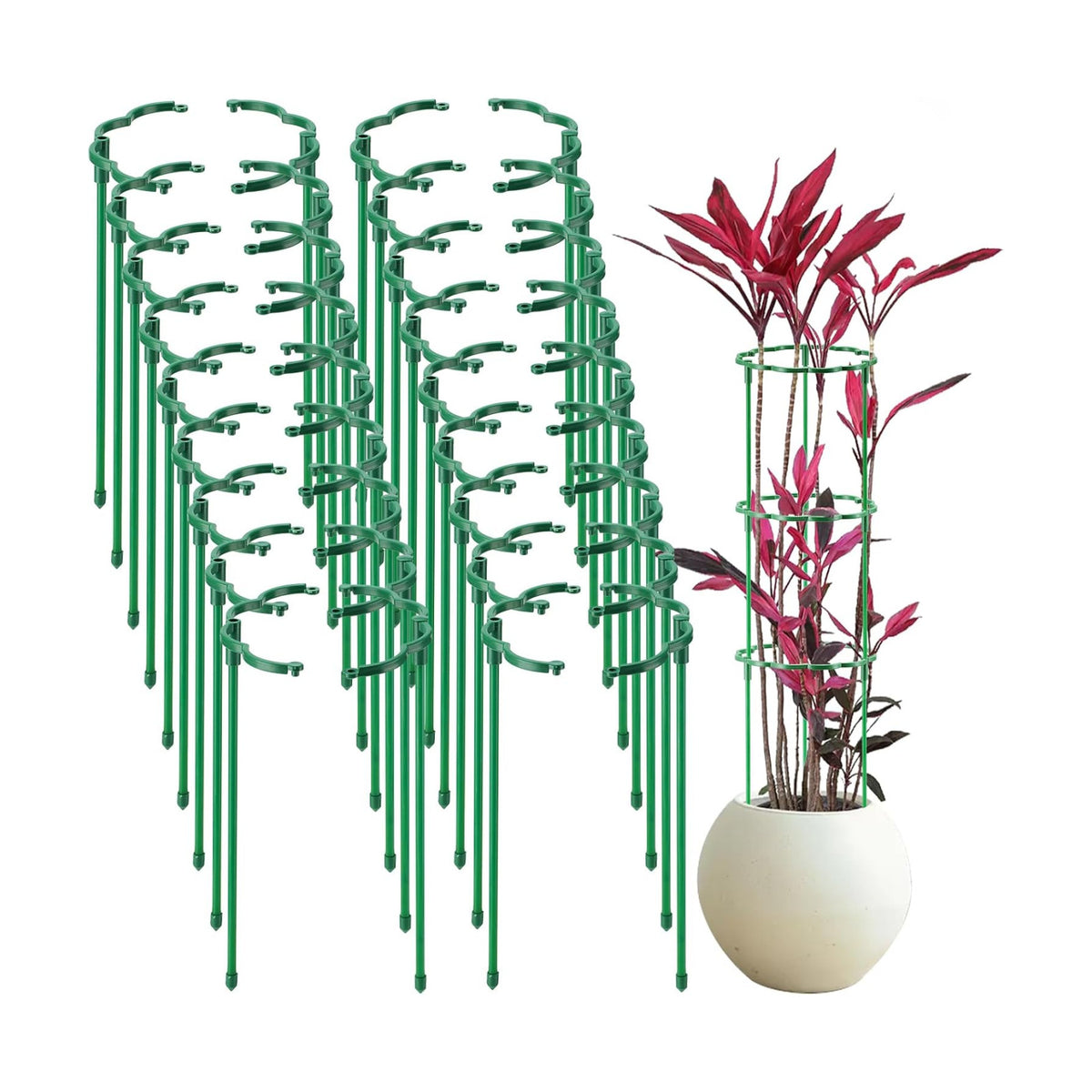 36 Pack Plant Support Stakes Sets - Versatile Plant Cages, Stackable Garden Flower Support， Small Plant Stakes for Indoor Plants,Tomato,Monstera, Peony, Hydrangea, Climbing Plants
