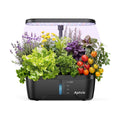 Hydroponics Growing System, 6 Pods Smart Indoor Herb Garden - Black | LED Grow Light, Auto Timer, Height Adjustable