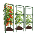 3 Pack 49" Square Tomato Cages, Heavy Duty Steel Garden Trellis Kit | Garden Plant Support Tower Stakes, Cucumber