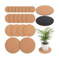 Gejoy 20 Pcs Cork Plant Coasters, Cork Plant Mats Absorbent Round Saucers Placemats for Indoors, Planters, House