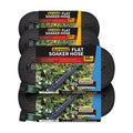 Flat Soaker Hose 50 ft 2-Pack & 25 ft 2-Pack for Garden Beds, Lightweight Drip Soaker Hose 100 ft for Watering –