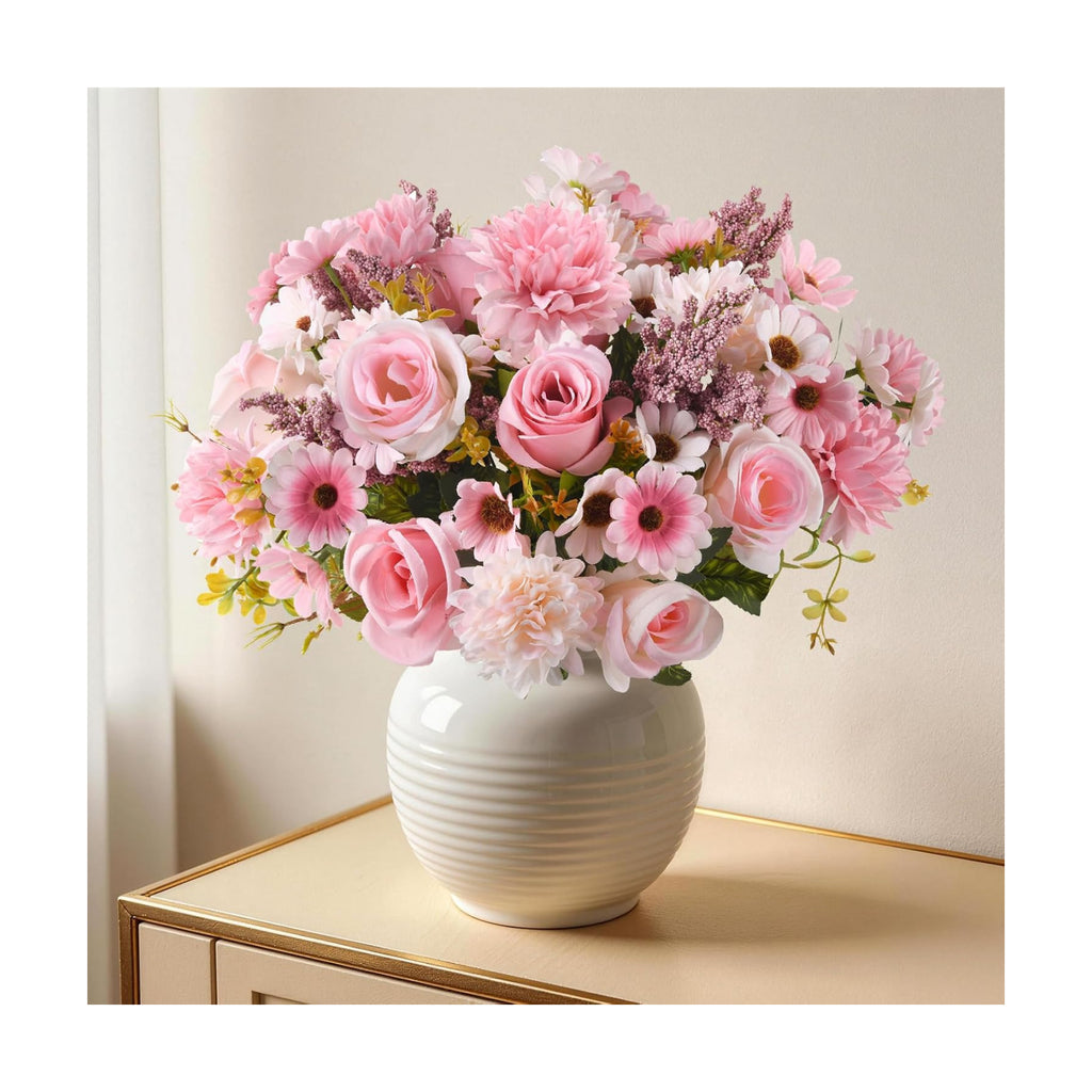 Homsunny Artificial Fake Fall Flowers for Outdoor Indoor Decoration