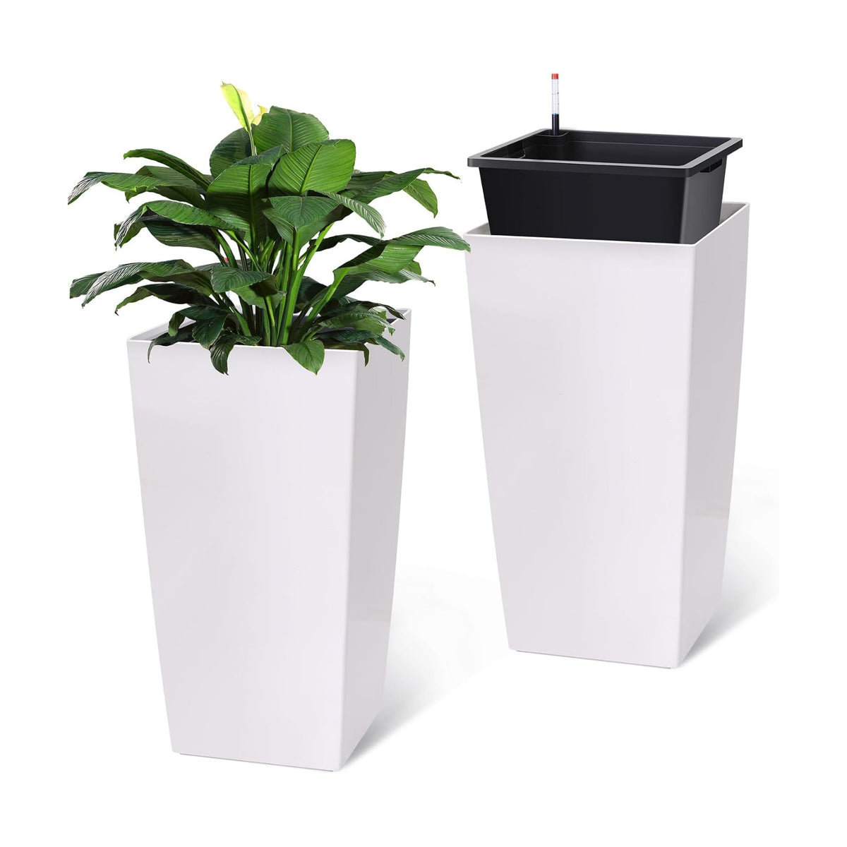 Garvee 30" Tall Planters Set of 2, Outdoor＆Indoor Planter Pots