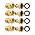 RainPoint Garden Hose Quick Connectors, Heavy Duty Solid Brass 3/4 Inch GHT, Universal Leak-Proof Fittings for Easy