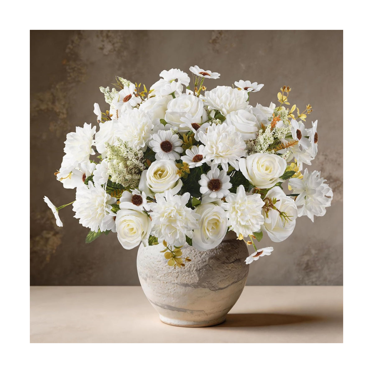 Homsunny Artificial Fake Fall Flowers for Outdoor Indoor Decoration