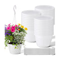 LemonRoad 30 Pcs 5.5 Inch Hanging Planter Pot with Hook, Garden Self-Watering Flower Plant Holder for Outdoor Indoor