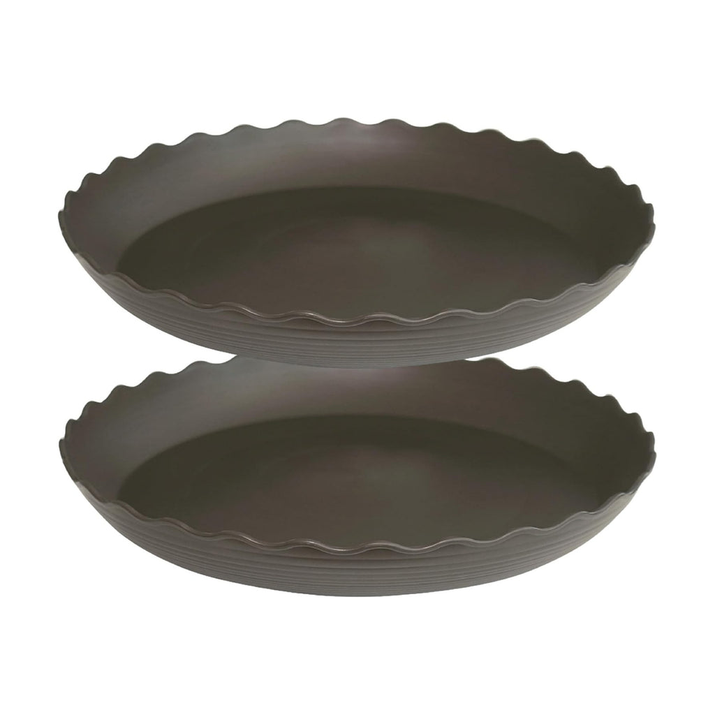 2 Pack of 10 inch Plant Saucer Plant Tray, Plastic Plant Saucer, Heavy Duty Plant Tray for Pots, Plant Saucers for Indoors Planter, Garden Water Plate Bowls for Gallon Grow Bags (Brown)