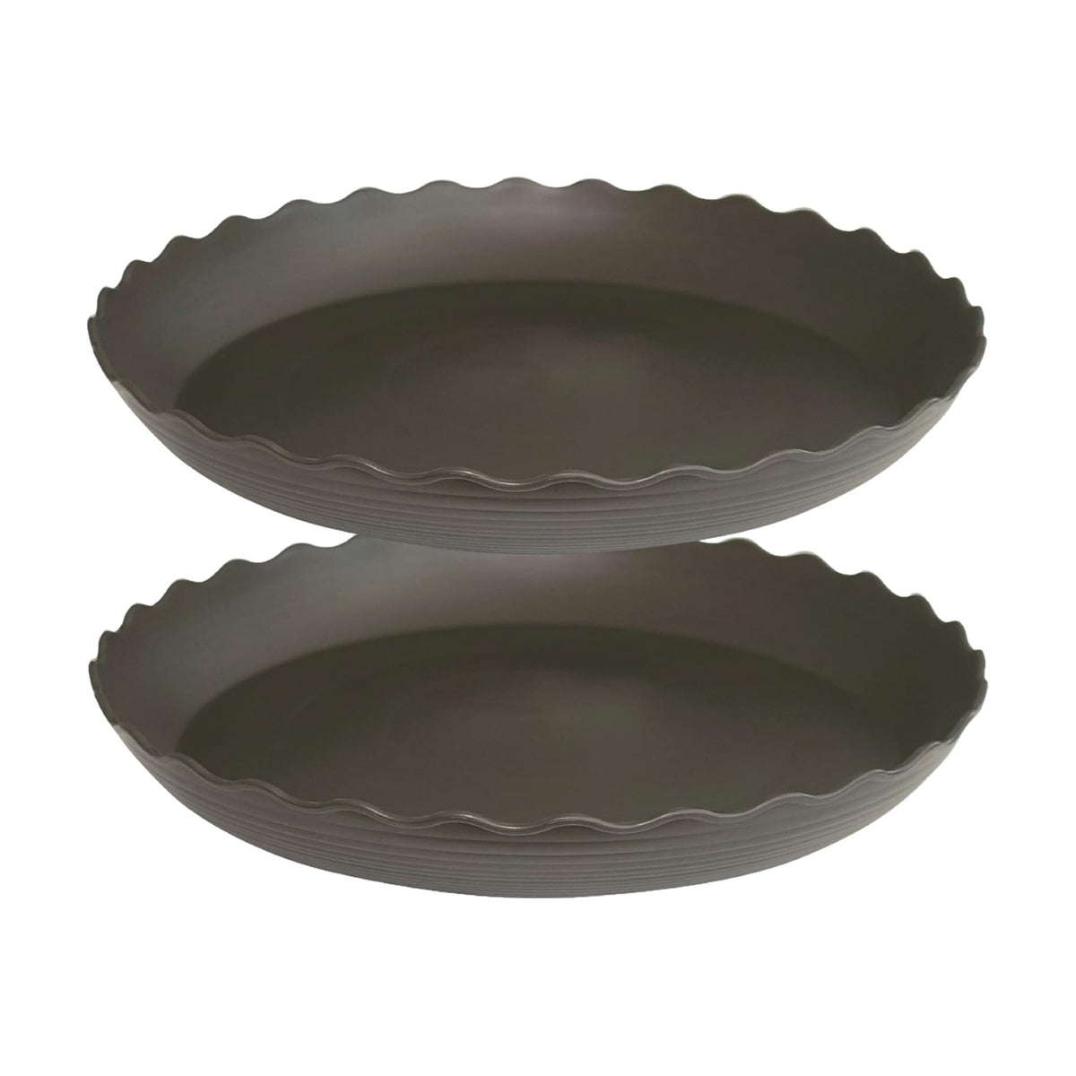 2 Pack of 10 inch Plant Saucer Plant Tray, Plastic Plant Saucer, Heavy Duty Plant Tray for Pots, Plant Saucers for Indoors Planter, Garden Water Plate Bowls for Gallon Grow Bags (Brown)