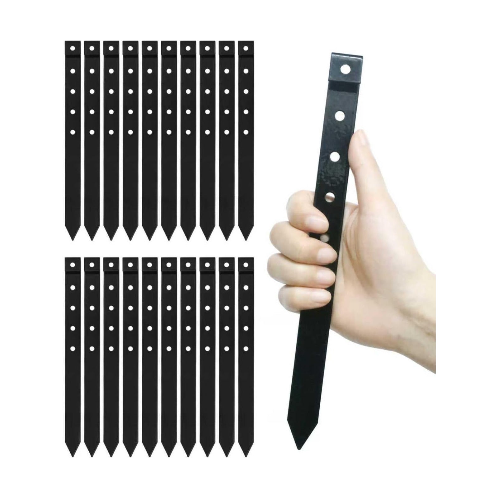 20Pcs Landscape Edging Garden Stakes,10 Inch Metal Garden Stakes,Fence Stakes,Metal Stakes for Edging,Terrace