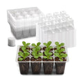 RooTrimmer 60 Pack Reusable 12-Cell Clear Seed Starter Trays - Extra Large Drainage Holes, Easy to Repotted, Clear Transparent Tray for Root Observation, Seed Starting, Fits Standard 1020 Trays