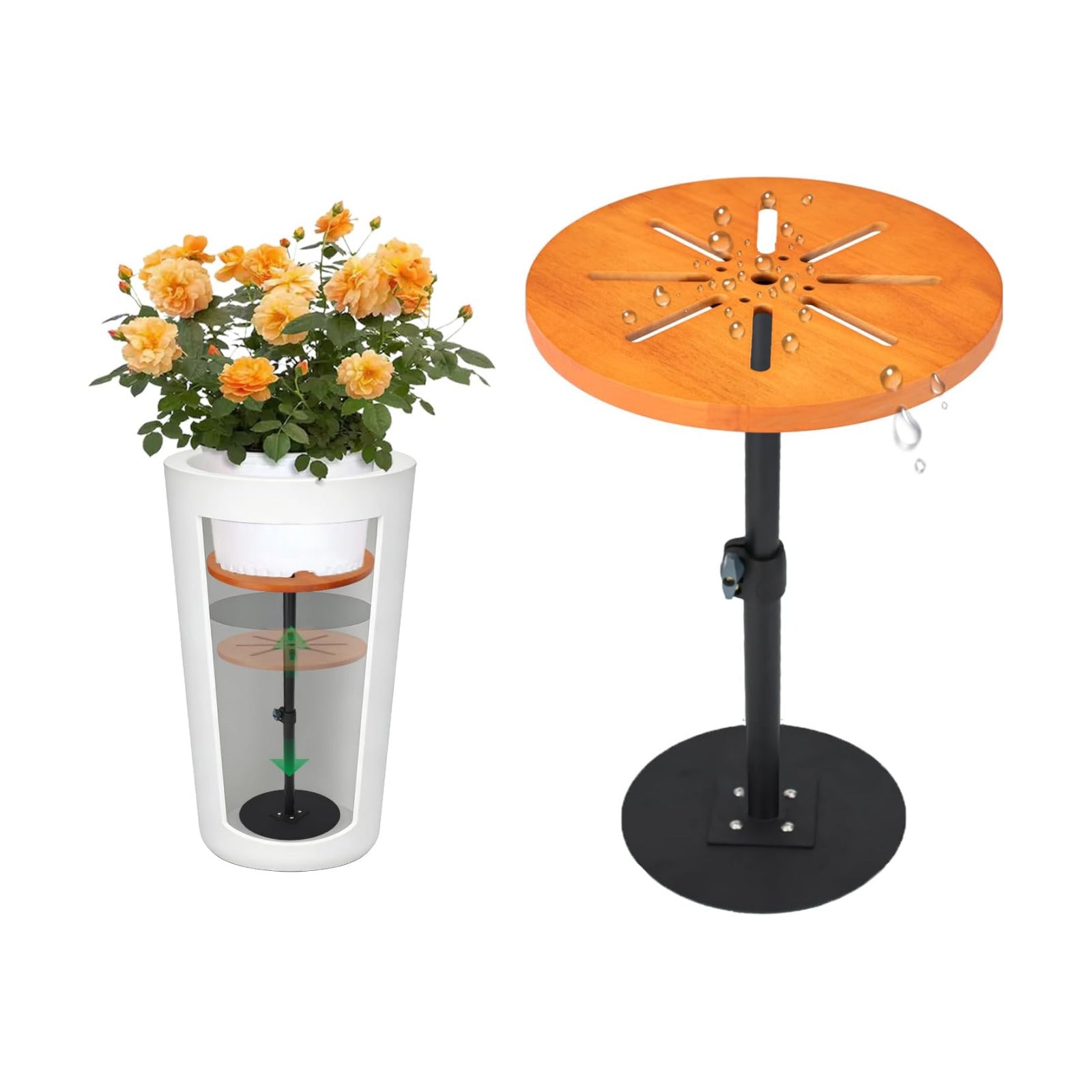 Adjustable Plant Risers for Inside Pots,12-21"Planter Inserts for Large Pot | Adjustable Plant Risers Fill Bottom of