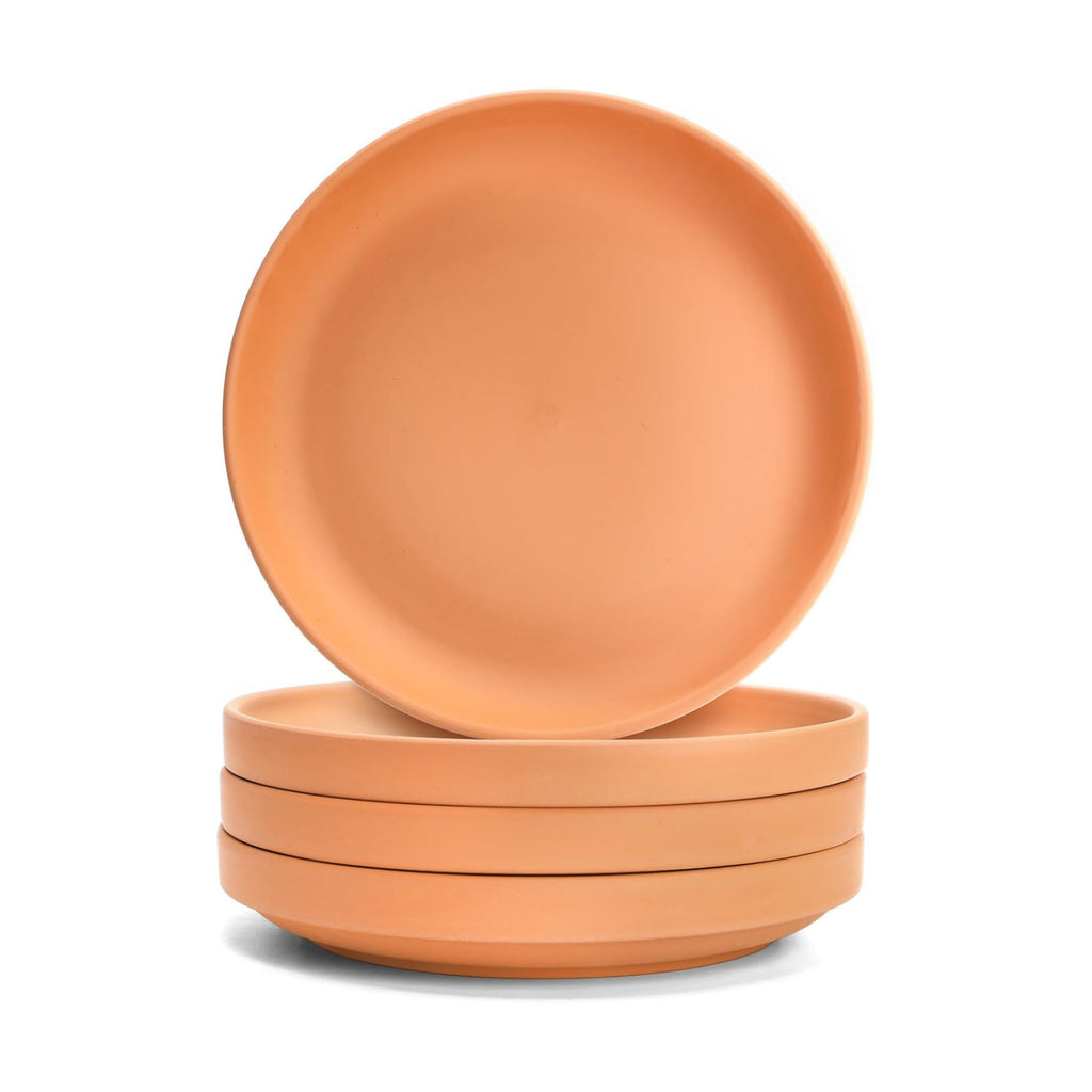 4 Pack Terracotta Plant Saucer Pots Tray, 9 Inch Large Round Planter Saucers for 8 Inch 8.5 Inch 9 Inch Flower Pot with