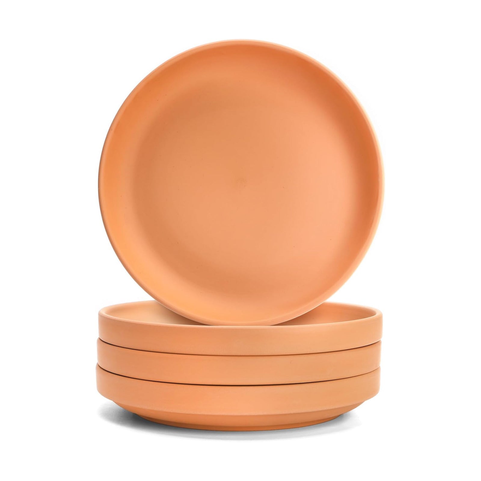 4 Pack Terracotta Plant Saucer Pots Tray, 9 Inch Large Round Planter Saucers for 8 Inch 8.5 Inch 9 Inch Flower Pot with