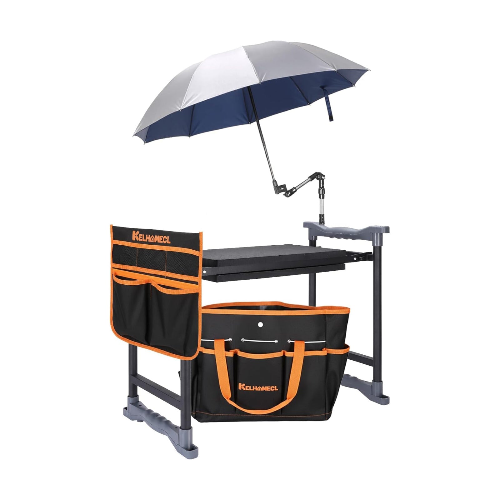 Garden Kneeler and Seat with Umbrella,Heavy Duty Gardening Bench and Stool | 2-in-1 Foldable Gardening Stool with