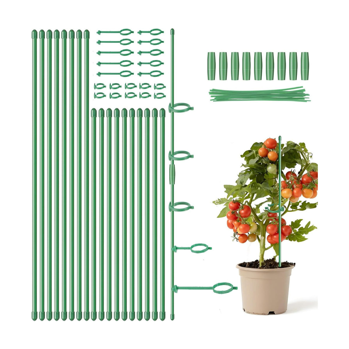 16inch & 12inch Adjustable Plant Stakes, 18Pcs Plant Supports Plant Sticks