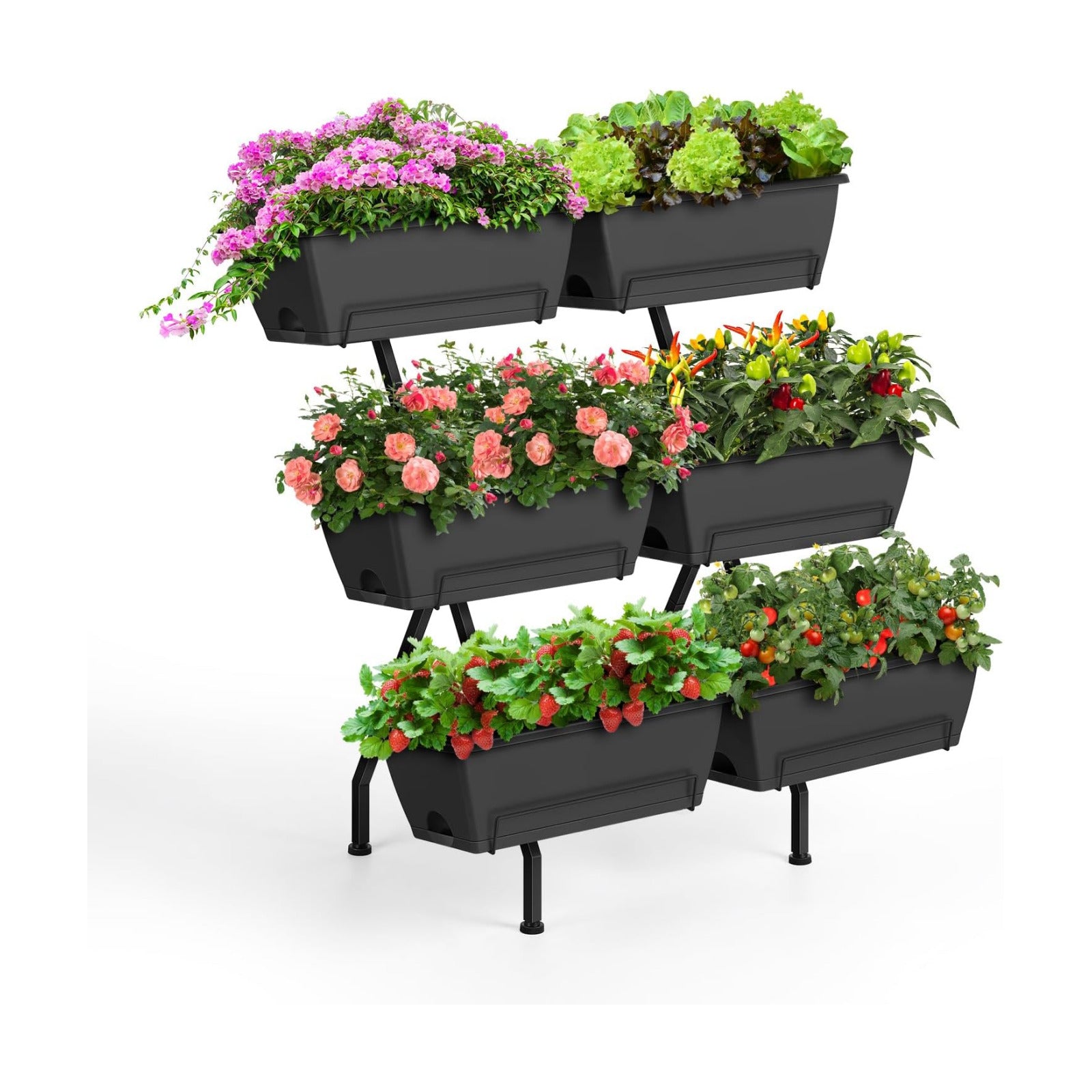Vertical Raised Garden Bed for Gardening 6 Garden Planter Boxes with Legs | Garden Standing Planter Box with Legs