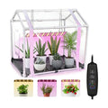 Mini Greenhouse with Grow Light for Indoor, PVC Planting Tent with Waterproof Mat & Zipper Door,15W Full-Spectrum LED