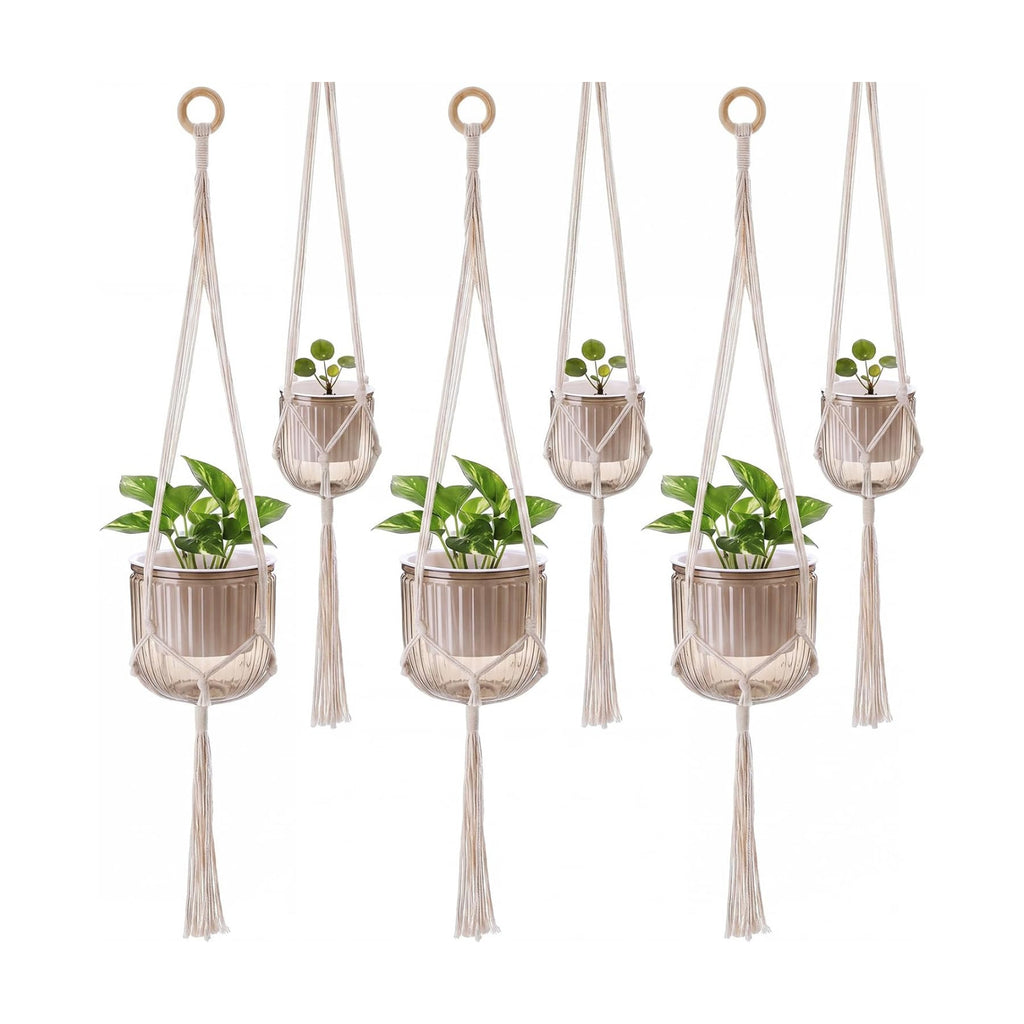 Hanging Planter Set of 6 Self Watering Indoor Flower Pots with Water Level Indicator Modern Plant Hangers for Indoor