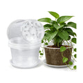8 Inch Clear Nursery Pots with Drainage and Sacuers, 8 Pack Plastic Pots for Plants Indoor Outdoor, Large Clear Pots for Flowers, Succulents (8inx8pcs)