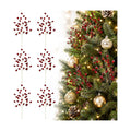 Suncalla 11.8" Crystal Picks for Christmas Tree Branches, Burgundy, 6 Pcs