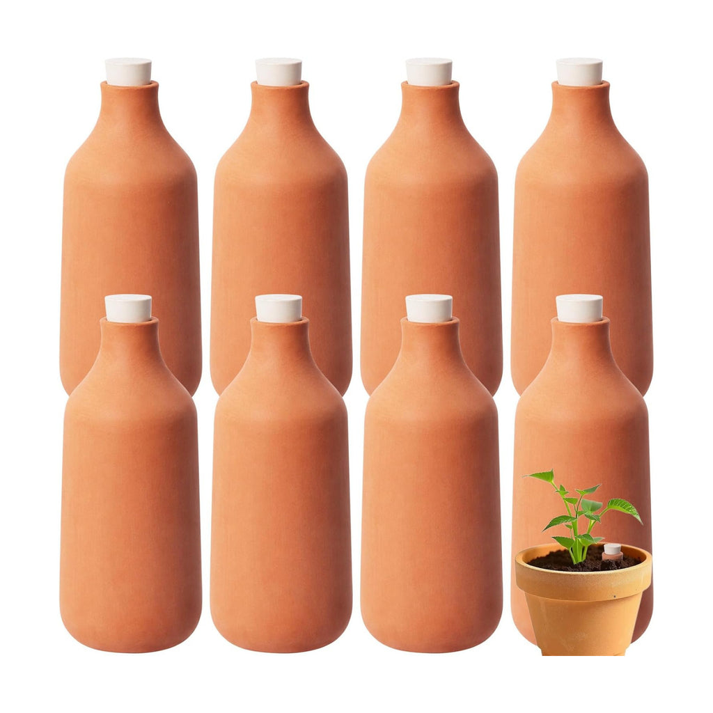 8 Pcs Ollas Terracotta Watering Pots Self Watering Planter Insert Terracotta Globes Clay for Indoor Outdoor Plants (12