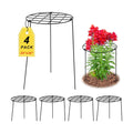 4 Pack Round Peony Cages and Supports 20 x 30 Inches (D x H) Grow Through Grid Plant Brace Plant Support Stake Heavy