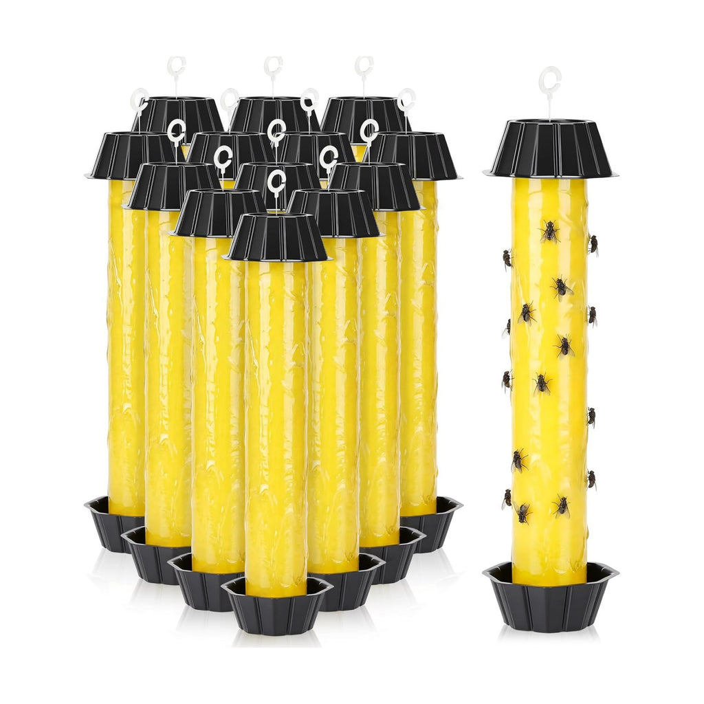 Qualirey 12 Pcs Fly Traps for Indoor Outdoor Hanging Fruit Fly Trap Sticky Mosquito for Home Insect 10 x 2.5 Inches