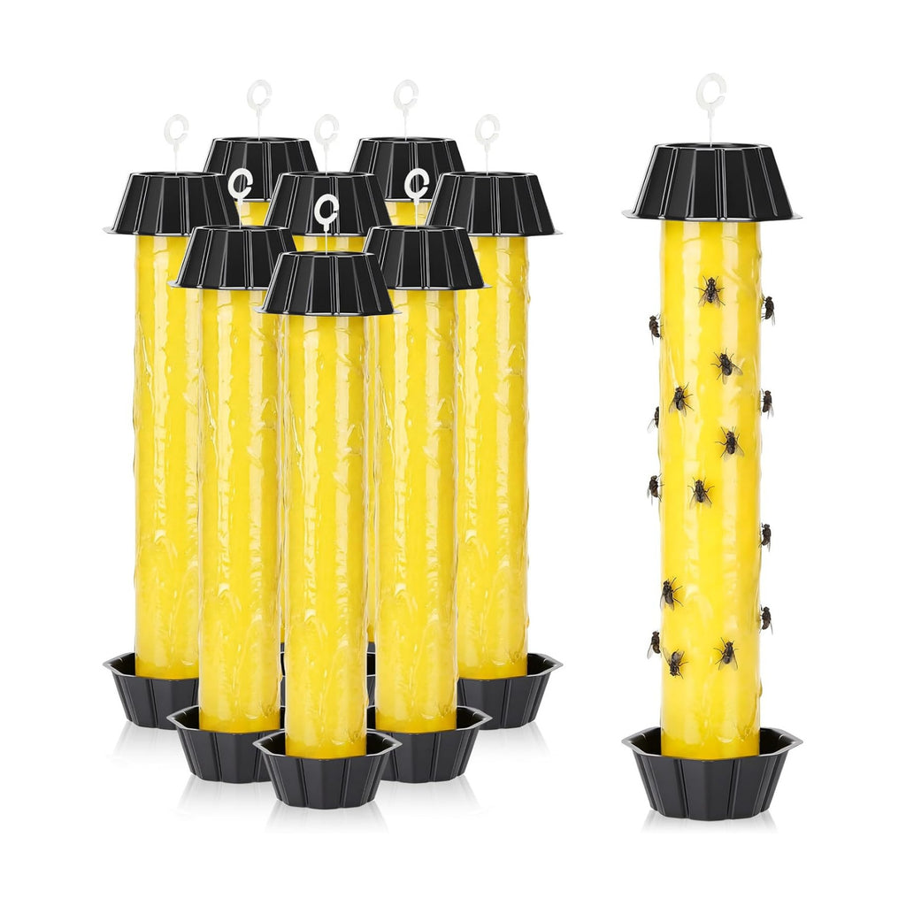 Qualirey 8 Pcs Fly Traps for Indoor Outdoor Hanging Fruit Fly Trap Sticky Mosquito for Home Insect 10 x 2.5 Inches