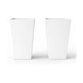 Bloem Finley 20" Tall Recycled Plastic Tapered Planter, White, Set of 2 | Sharp, stylish tapered appearance with a
