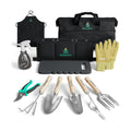 Bloomix 12Pcs Gardening Tools Set - Heavy Duty Garden Tools Set with Tool Bag, Kneeling Pad, Apron & More Garden