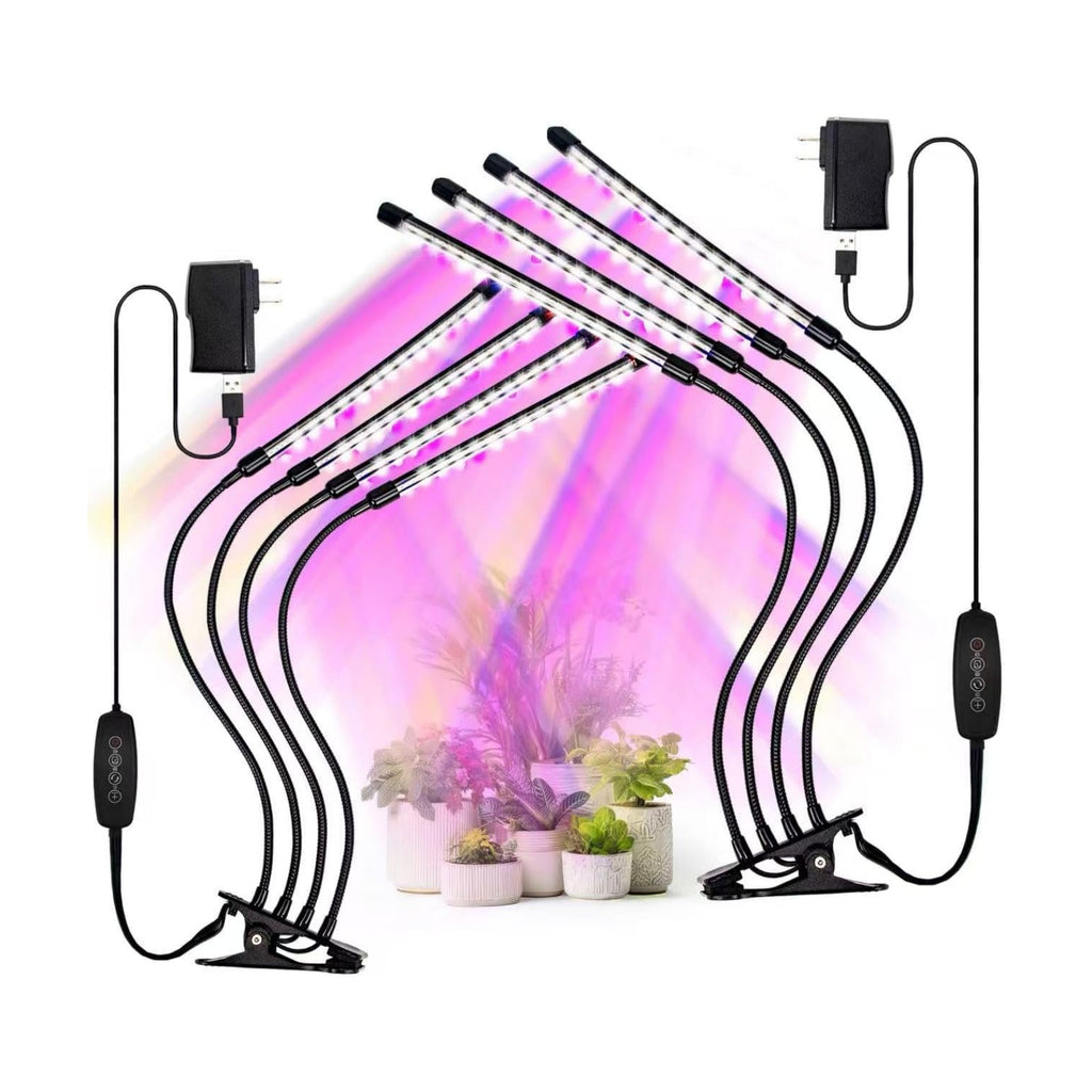 LED Grow Lights for Indoor Plants 2-Pack, Full Spectrum & Red Blue Spectrum Plant Growing Lamps with 3/9/12H Timer, 10