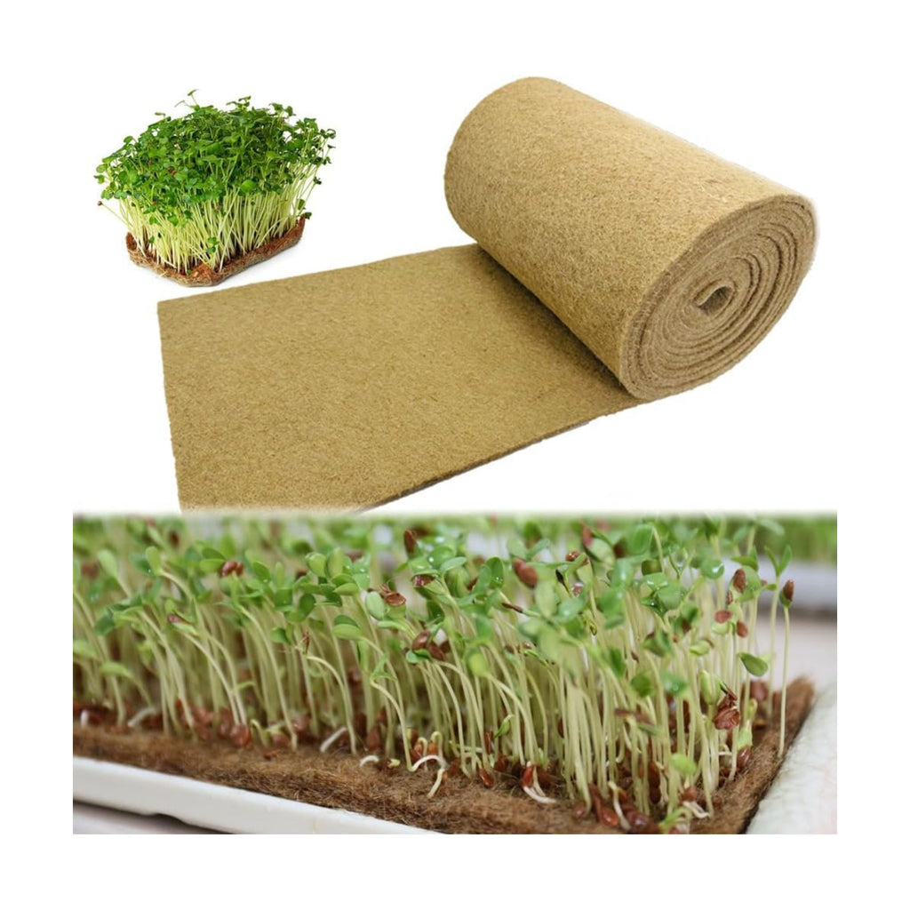 1 Roll 10" x 220" Microgreens Growing Trays Jute Mat Kits, Hydroponic Planting Mat & Seed Germination Pad for