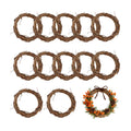 12 Pcs 3 Inch Natural Grapevine Wreaths, Hand-Woven Vine Branch Wreath, Rattan Wreath for DIY Crafts, Christmas Decorations, Home & Event Styling Party Wedding Decor