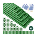 WAENLIR Garden Stakes16 Inch 48 Pack, Tomato cage DIY 4ft 5ft 6ft 7ft 8ft Plant Support Stakes with Connectors and
