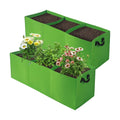 2 Pack Plant Grow Bags, 3 Divided Grids Fabric Raised Planting Bed Rectangle Raised Vegetable Planter Garden Planting