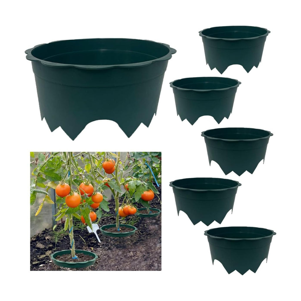 6 Pcs 10 Inch Planting Grow Rings, Planting Protective Edging,Plant Support Rings Deep Watering, Weed Blocking Round