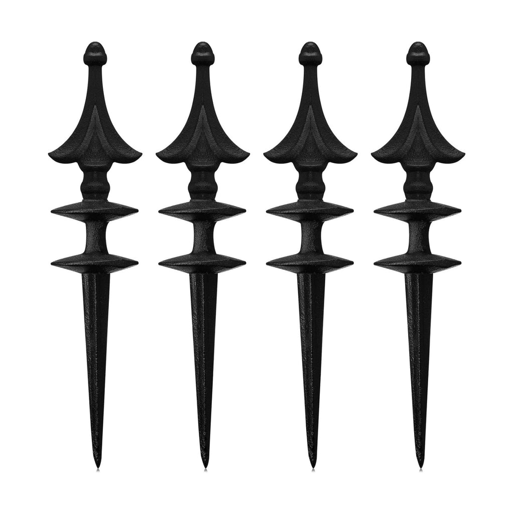 4 Pcs Garden Hose Guide Spike 12 Inch Heavy Duty Metal Hose Support Spike Aluminum Decorative Garden Stakes Protector