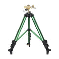 Impact Sprinkler on Tripod Base, 360° Adjustable Brass Sprinkler Head with Stakes, Heavy Duty Metal Tripod Lawn