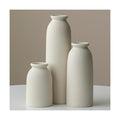 Ceramic Vase Set-3, 10.3 Inch Tall Flower Vases for Decor, Modern Boho Farmhouse Style, Decorative Vases for Pampas Grass & Dried Flowers, Distressed Finish (L Beige)