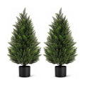 VIVATREES 3FT Artificial Topiary Cedar Trees, UV-Resistant Faux Evergreen Outdoor Plants, Artificial Pine Tree for Outdoor Front Porch Patio Entryway Decor, Set of 2